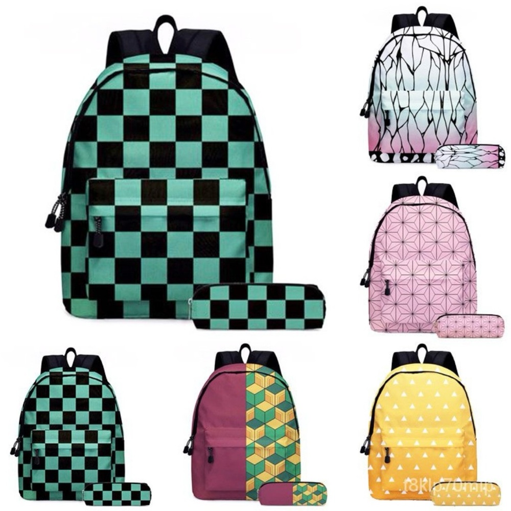 Demon Slayer Tanjiro Mini Checkered Backpack ❤️